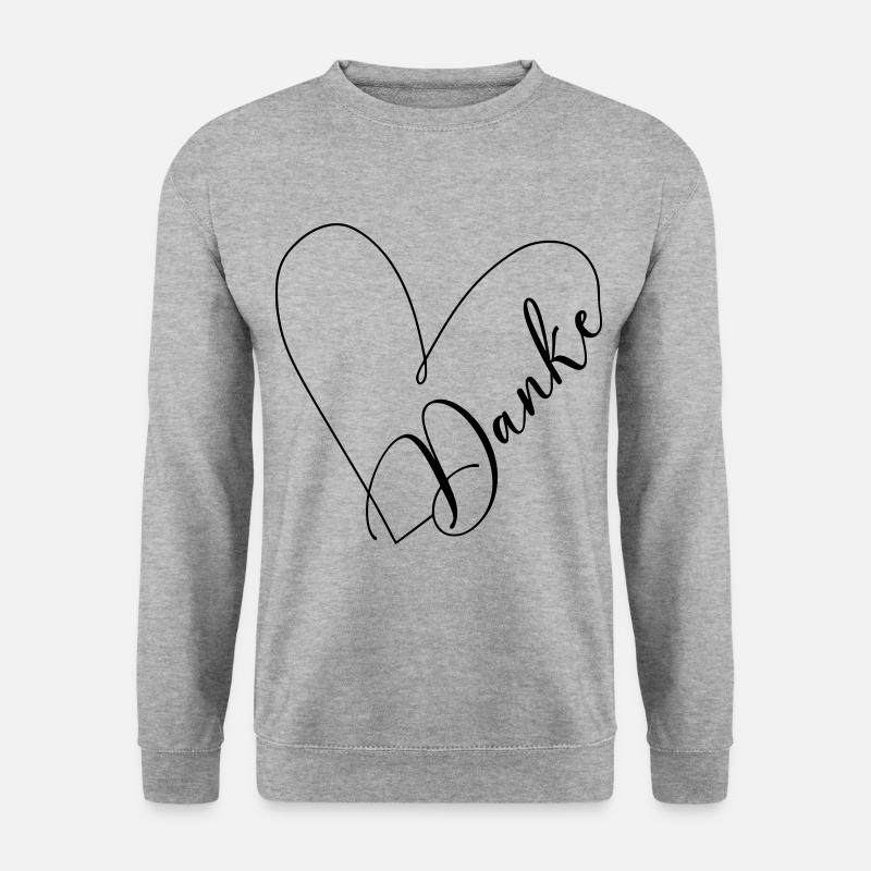 Danke Herz - Unisex Pullover - Weißgrau meliert