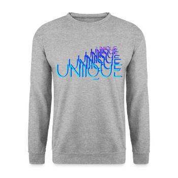 Unique - Unisex Pullover - Weißgrau meliert - Vorne - Alina (178cm) & Michal (187cm)