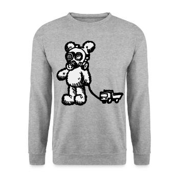 war - Unisex Sweatshirt - salt & pepper - Front - Alina (178cm) & Michal (187cm)