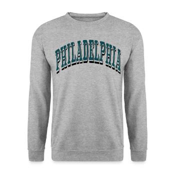 Philadelphia - Unisex Pullover - Weißgrau meliert - Vorne - Alina (178cm) & Michal (187cm)