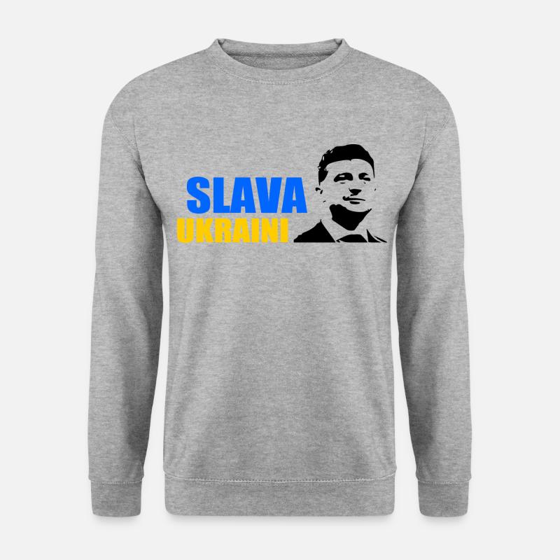 Slava ukraini - Unisex Pullover - Weißgrau meliert