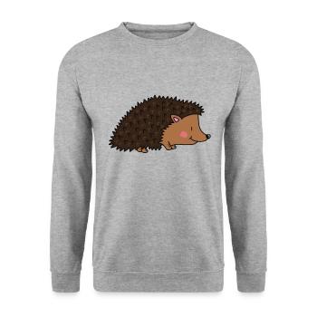 hedgehog igel herbst sonic garten winter stacheln - Unisex Pullover - Weißgrau meliert - Vorne - Alina (178cm) & Michal (187cm)
