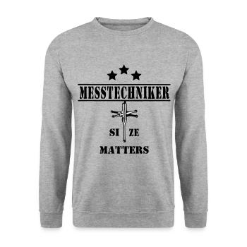 Measurement technician Size Matters Black - Unisex Sweatshirt - salt & pepper - Front - Alina (178cm) & Michal (187cm)
