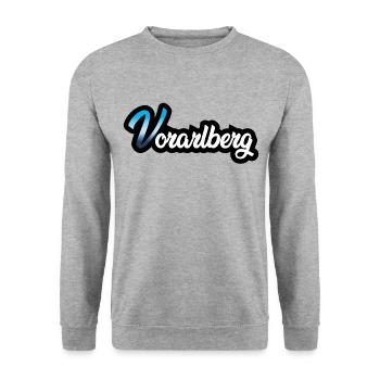 Vorarlberg fett - Unisex Pullover - Weißgrau meliert - Vorne - Alina (178cm) & Michal (187cm)