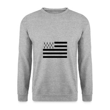 Breton Flag T-shirt - Unisex Sweatshirt - salt & pepper - Front - Alina (178cm) & Michal (187cm)