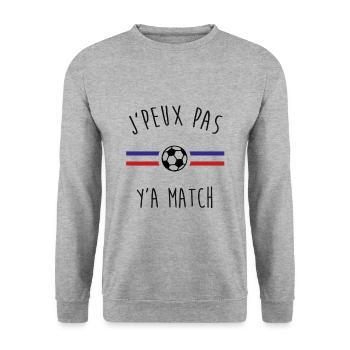 J'peux pas y'a match - Sweat-shirt Unisexe - gris chiné - Devant - Alina (178cm) & Michal (187cm)