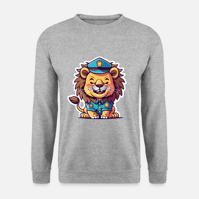 Löwe - Unisex Pullover - Weißgrau meliert