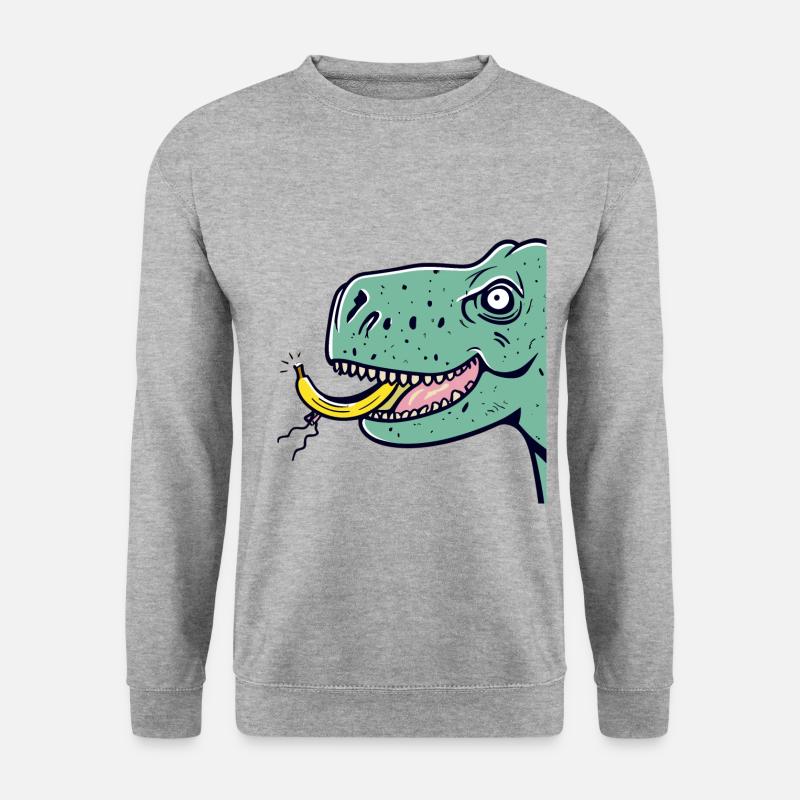 Dinosaurier - Unisex Pullover - Weißgrau meliert
