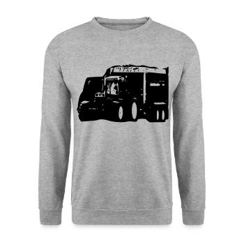 1455 ladewagen fahren - Unisex Pullover - Weißgrau meliert - Vorne - Alina (178cm) & Michal (187cm)