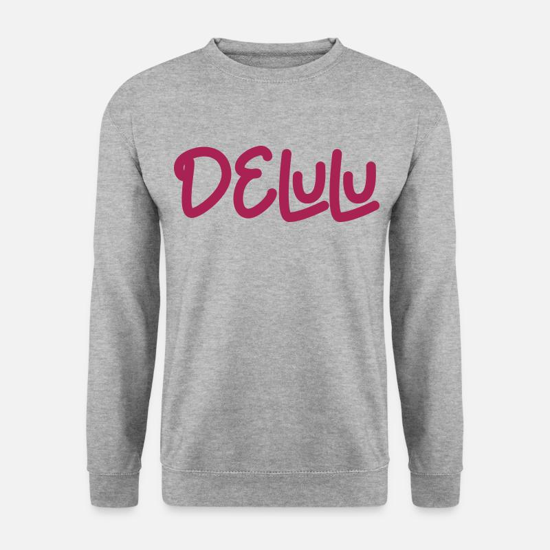 Delulu - Unisex Pullover - Weißgrau meliert