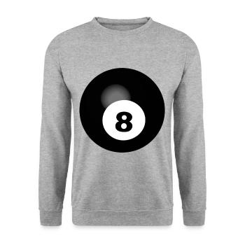 Billiard 8 Ball Poolbilliard - Unisex Pullover - Weißgrau meliert - Vorne - Alina (178cm) & Michal (187cm)