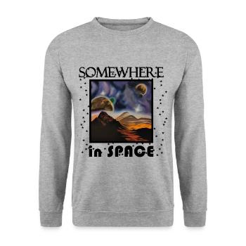 Somewhere in space a mysterious planet - Unisex Sweatshirt - salt & pepper - Front - Alina (178cm) & Michal (187cm)