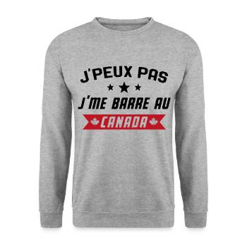 Je peux pas, j'me barre au canada - Sweat-shirt Unisexe - gris chiné - Devant - Alina (178cm) & Michal (187cm)