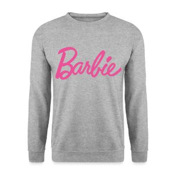 Barbie Logo Classique - Sweat-shirt Unisexe - gris chiné - Devant - Alina (178cm) & Michal (187cm)