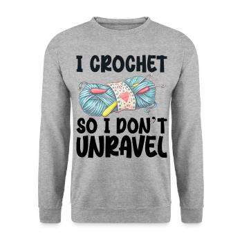 I Crochet So I Don't Unravel - Unisex Sweatshirt - salt & pepper - Front - Alina (178cm) & Michal (187cm)