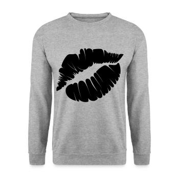Lippe - Unisex Pullover - Weißgrau meliert - Vorne - Alina (178cm) & Michal (187cm)