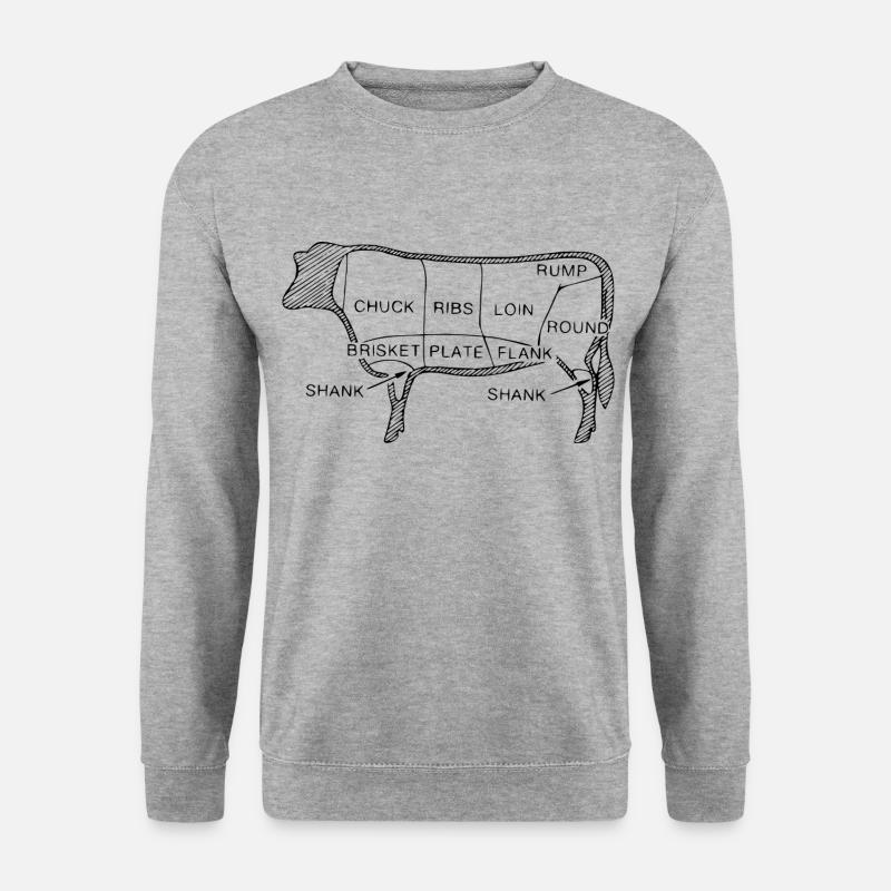 BBQ - Unisex Pullover - Weißgrau meliert