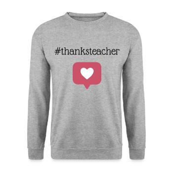 Thanks Teacher - Unisex Sweatshirt - salt & pepper - Front - Alina (178cm) & Michal (187cm)