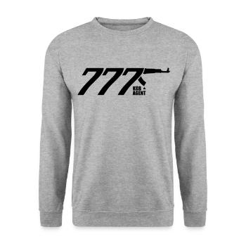 96 KGB AGENT 777 Stern Russland Russia звезда - Unisex Pullover - Weißgrau meliert - Vorne - Alina (178cm) & Michal (187cm)
