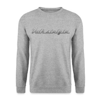 Volkstalgia text - Unisex Sweatshirt - salt & pepper - Front - Alina (178cm) & Michal (187cm)