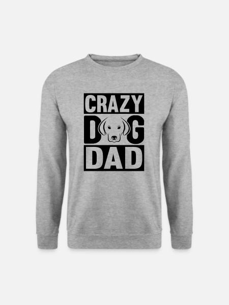 Lustiges Hunde Vater Dad Geschenk Hundepapa - Unisex Pullover - Weißgrau meliert