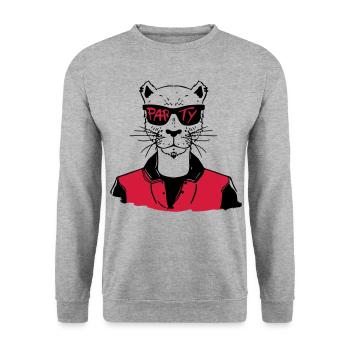 Panther Party - Unisex Sweatshirt - salt & pepper - Front - Alina (178cm) & Michal (187cm)