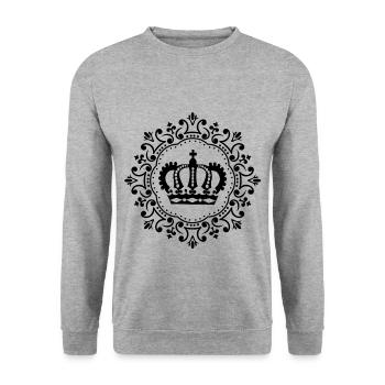 Krone - Unisex Pullover - Weißgrau meliert - Vorne - Alina (178cm) & Michal (187cm)