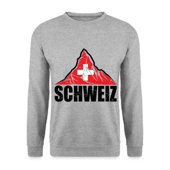 Schweiz Matterhorn - Switzerland Flag - Unisex Sweatshirt - salt & pepper - Front - Alina (178cm) & Michal (187cm)