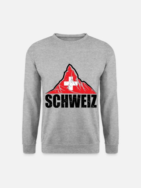 Schweiz Matterhorn - Switzerland Flag - Unisex Sweatshirt - salt & pepper