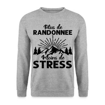 Plus de randonnée humour randonneur cadeau - Sweat-shirt Unisexe - gris chiné - Devant - Alina (178cm) & Michal (187cm)