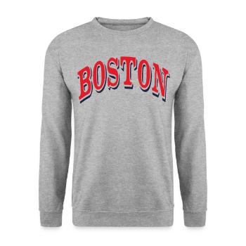 Boston - Unisex Sweatshirt - salt & pepper - Front - Alina (178cm) & Michal (187cm)