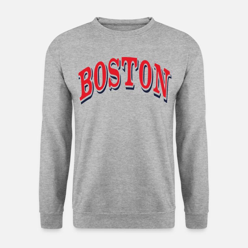 Boston - Unisex Pullover - Weißgrau meliert