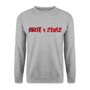 Courage et honneur lettrage noir rouge - Sweat-shirt Unisexe - gris chiné - Devant - Alina (178cm) & Michal (187cm)