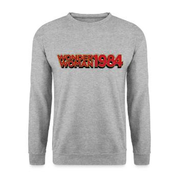 Wonder Woman 1984 Vintage Logo - Unisex Pullover - Weißgrau meliert - Vorne - Alina (178cm) & Michal (187cm)