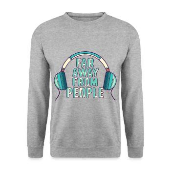 Kopfhörer - Unisex Pullover - Weißgrau meliert - Vorne - Alina (178cm) & Michal (187cm)