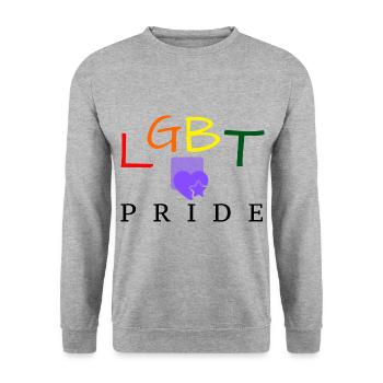 LGBT PRIDE - Sweat-shirt Unisexe - gris chiné - Devant - Alina (178cm) & Michal (187cm)