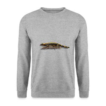 fire Salamander - Unisex Sweatshirt - salt & pepper - Front - Alina (178cm) & Michal (187cm)