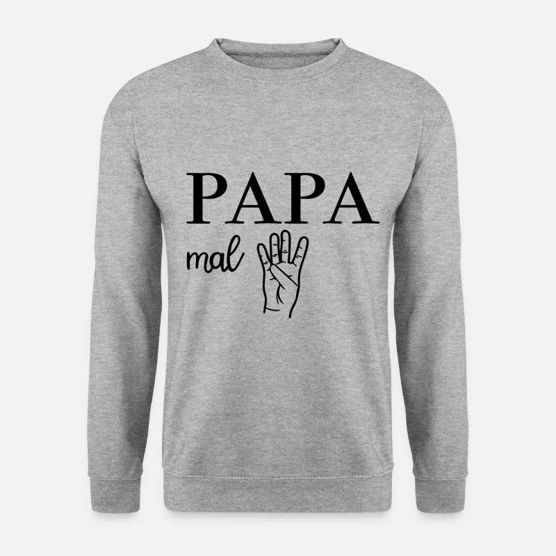 PAPA mal Vier Vater - Unisex Pullover - Weißgrau meliert
