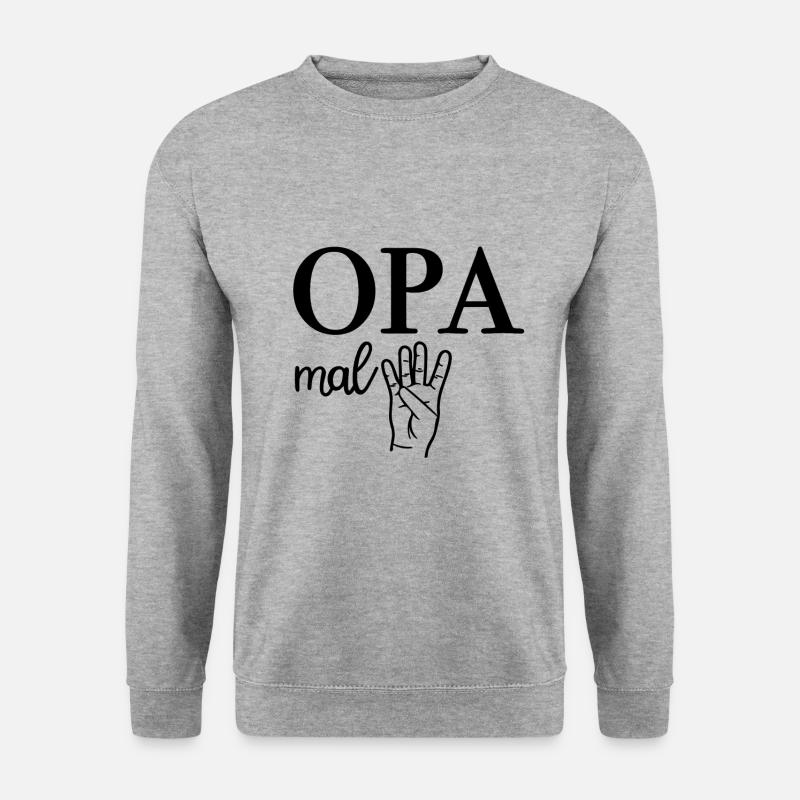 Opa Mal Vier Großvater - Unisex Pullover - Weißgrau meliert