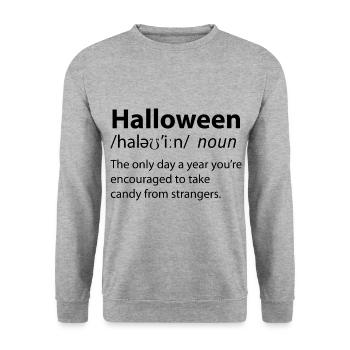 Halloween Funny Dictionary Définition - Sweat-shirt Unisexe - gris chiné - Devant - Alina (178cm) & Michal (187cm)