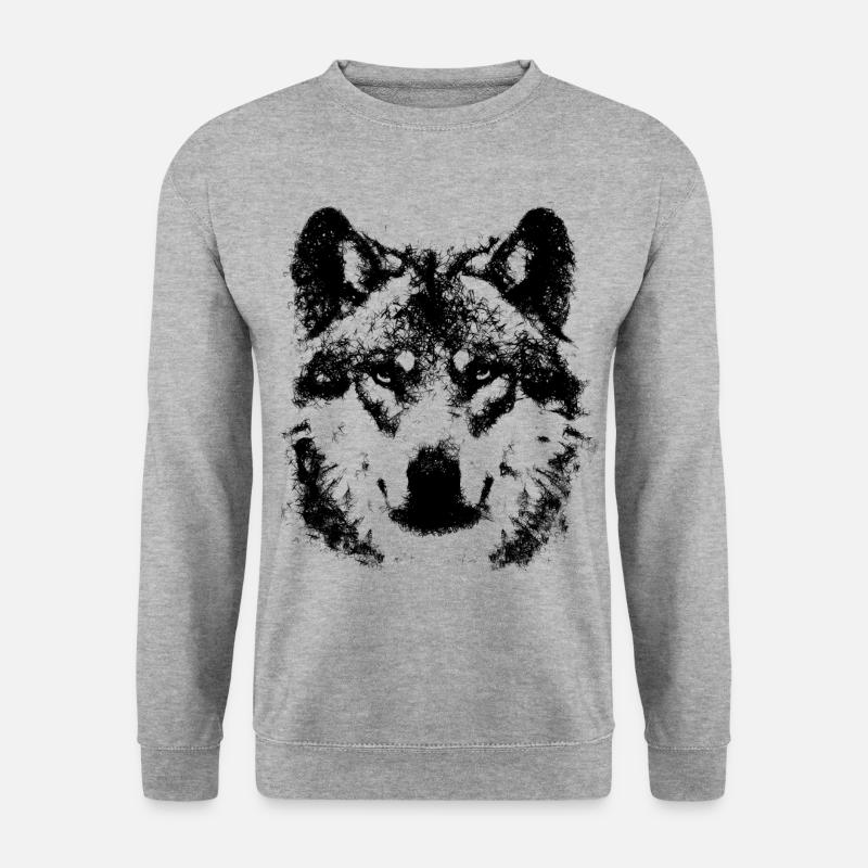 Wolf from lines - Unisex Sweatshirt - salt & pepper