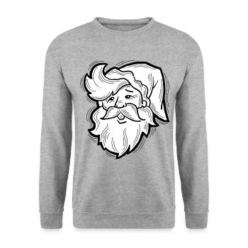 Weihnachtsmann - Unisex Pullover - Weißgrau meliert - Vorne - Alina (178cm) & Michal (187cm)