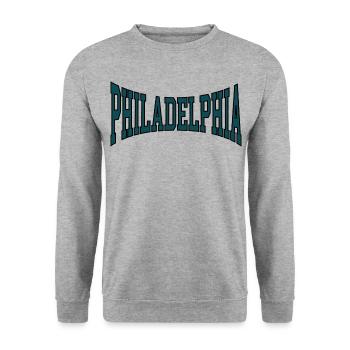 Philadelphia - Unisex Pullover - Weißgrau meliert - Vorne - Alina (178cm) & Michal (187cm)