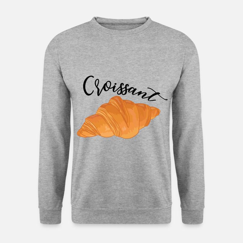 Croissant - Französisches Essen - Unisex Pullover - Weißgrau meliert