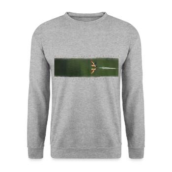 Hirondelle sur le lac. Miroir de réflexion acrobatique - Sweat-shirt Unisexe - gris chiné - Devant - Alina (178cm) & Michal (187cm)