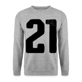 21 number jersey - Unisex Sweatshirt - salt & pepper - Front - Alina (178cm) & Michal (187cm)