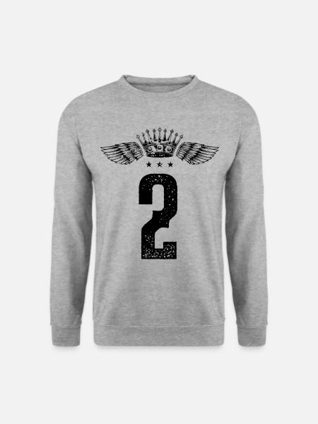 2 Couronne numérique - Sweat-shirt Unisexe - gris chiné