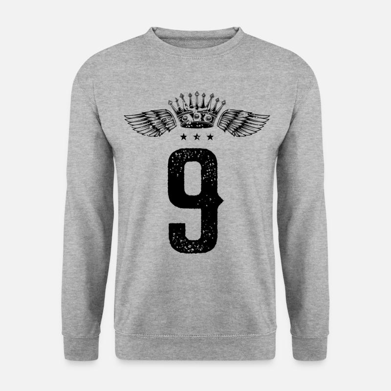 9 Couronne numérique - Sweat-shirt Unisexe - gris chiné