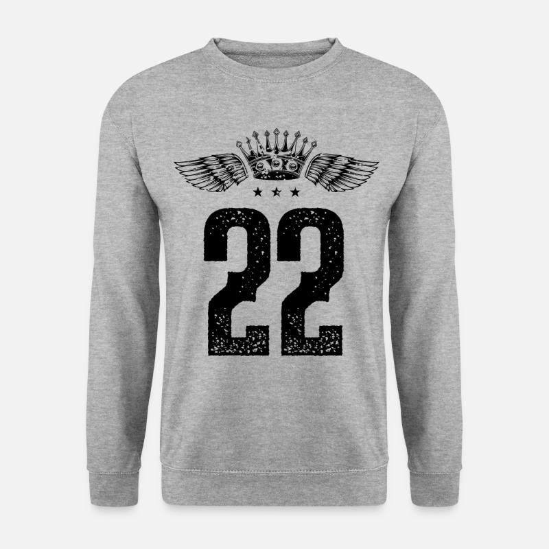 22 Number crown - Unisex Sweatshirt - salt & pepper