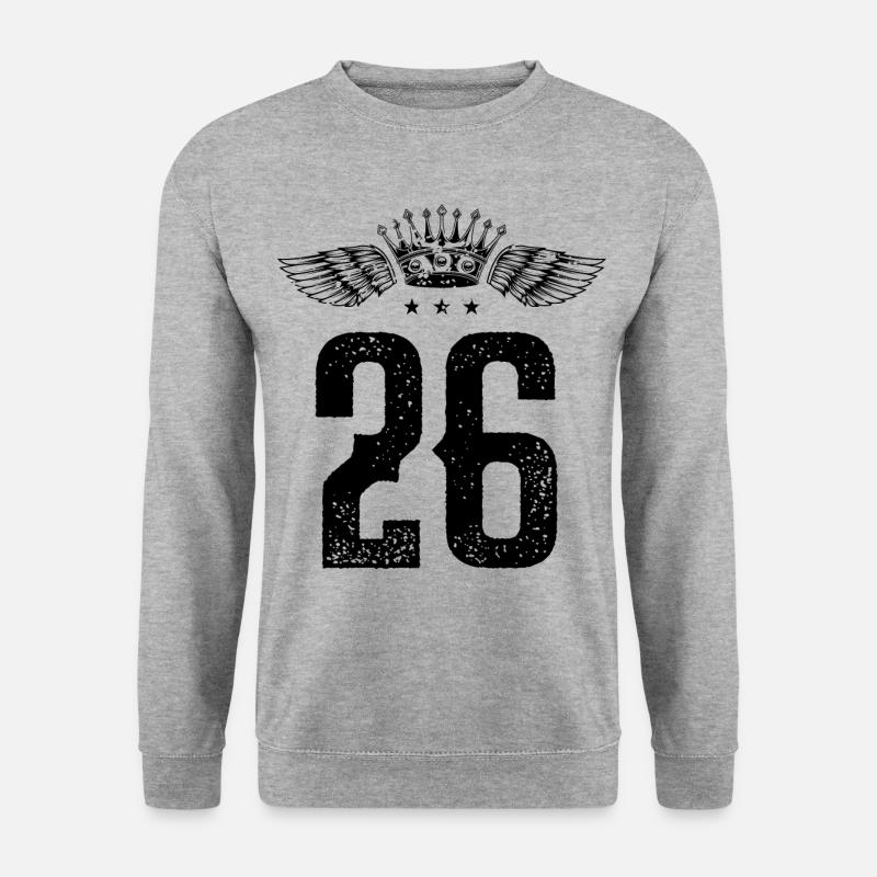26 Zahl Krone - Unisex Pullover - Weißgrau meliert